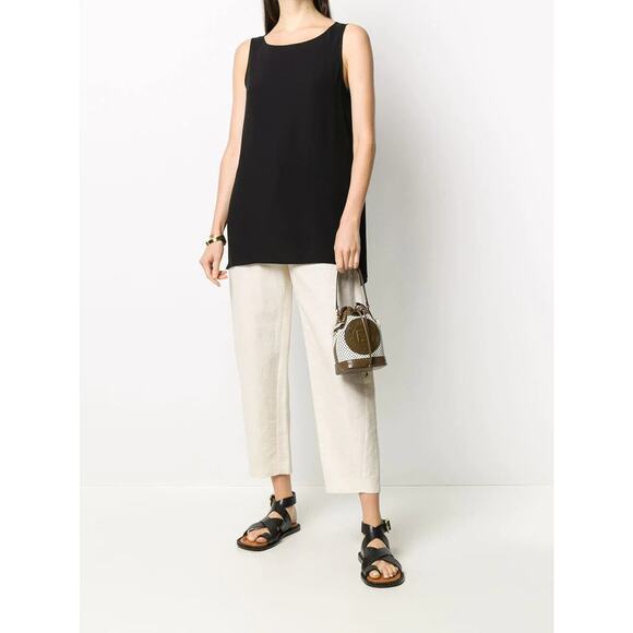 Eileen Fisher NWT Women's Sleeveless High Low Silk Tank Top Black Size XS - Picture 1 of 7
